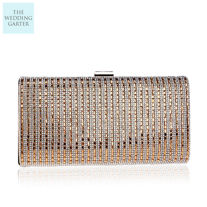 Sparkling Silver Rhinestone Mirror Evening Bag - The Wedding Garter