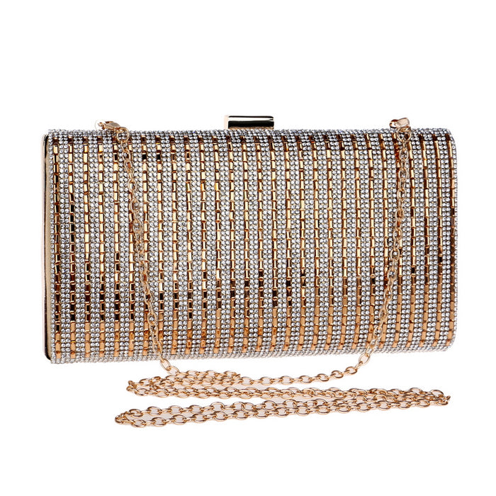Sparkling Silver Rhinestone Mirror Evening Bag - The Wedding Garter