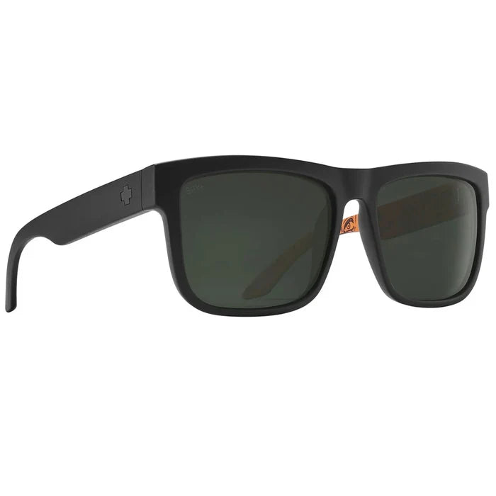 SPY SUNGLASSES - DISCORD SOFT MATTE BLACK - HAPPY GRAY GREEN LENS
