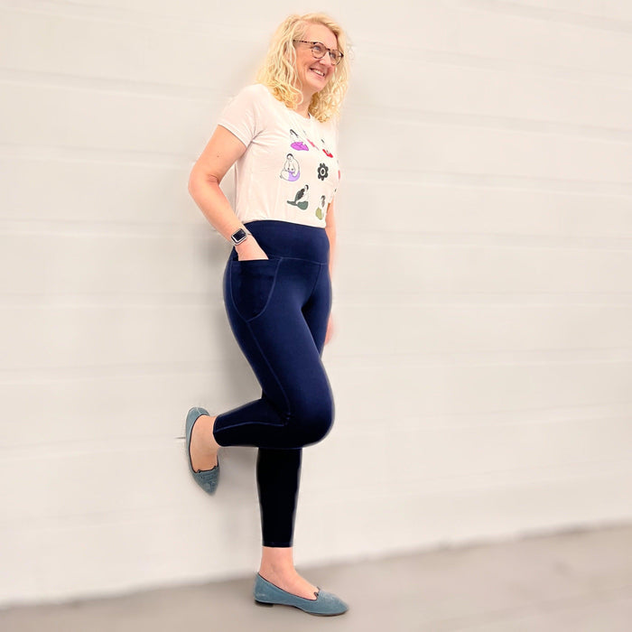 Squat Proof Long Leggings - Navy - Snag