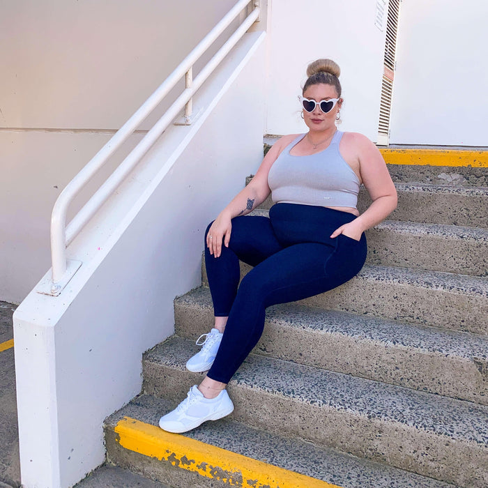 Squat Proof Long Leggings - Navy - Snag