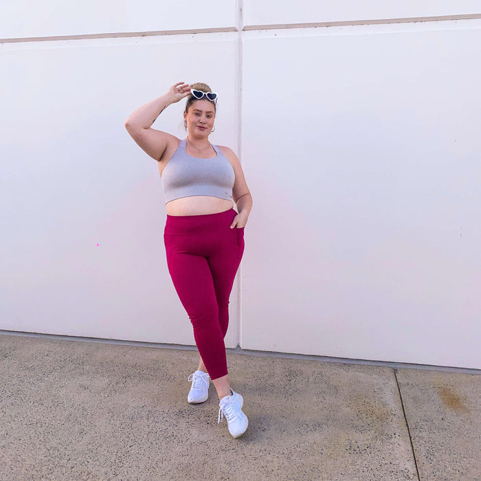 Squat Proof Long Leggings - Raspberry Pie - Snag