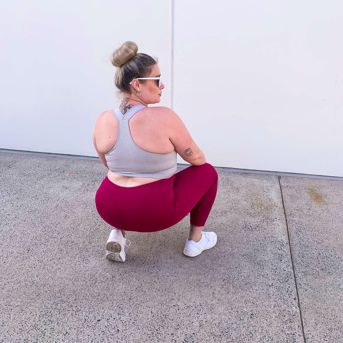 Squat Proof Long Leggings - Raspberry Pie - Snag