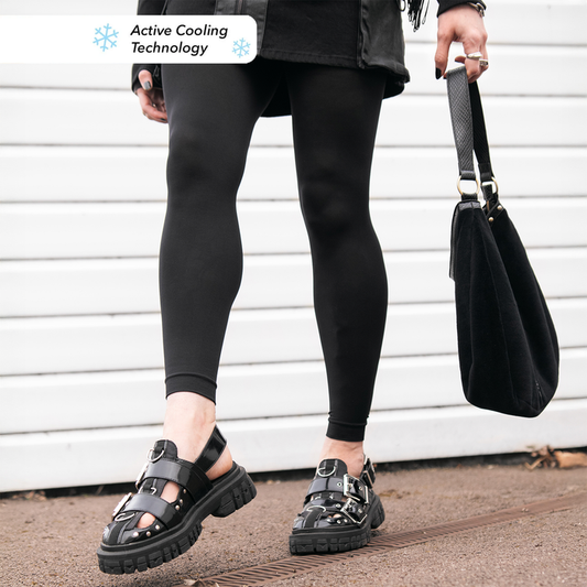 Stay Cool 80 Denier Footless Tights - Black