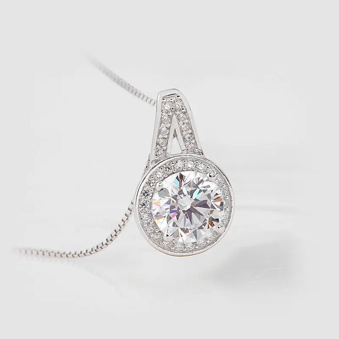 Sterling Silver CZ Diamond Pendant Bridal Jewellery Set - The Wedding Garter