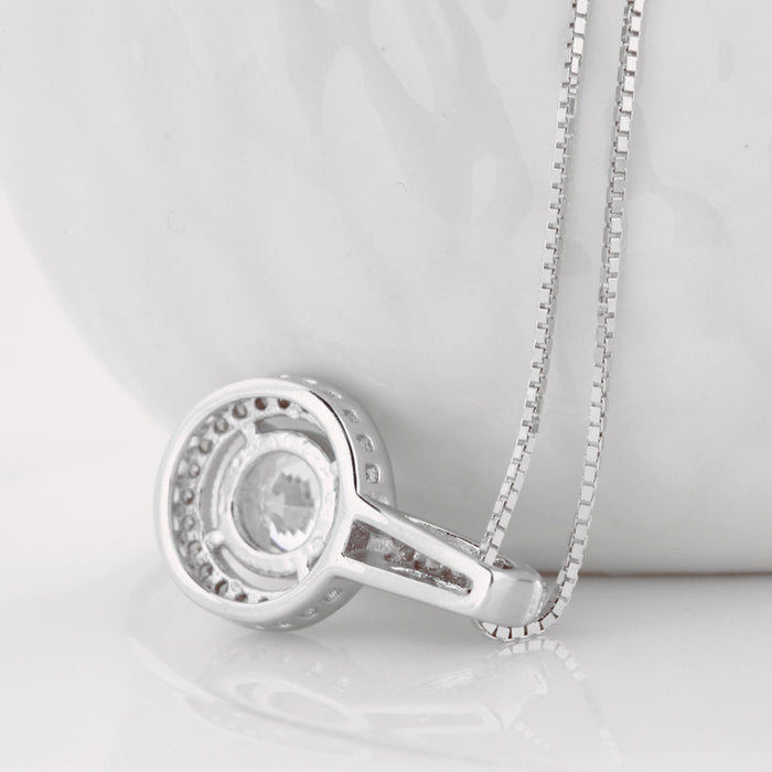 Sterling Silver CZ Diamond Pendant Bridal Jewellery Set - The Wedding Garter