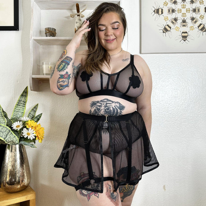 Strapped In Fishnet Skirt - Snag