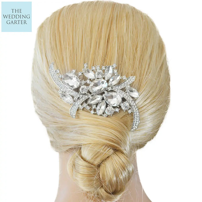 statement crystal bridal comb