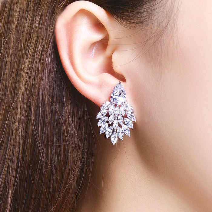 Stunning Big Crystal Statement Bridal Earrings - The Wedding Garter