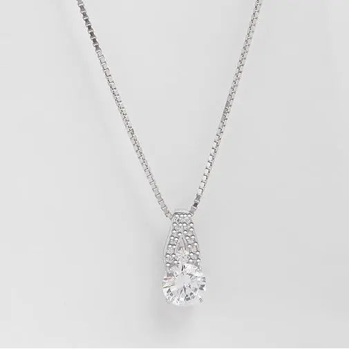 Stunning Cubic Zirconia Sterling Silver Bridal Necklace - The Wedding Garter