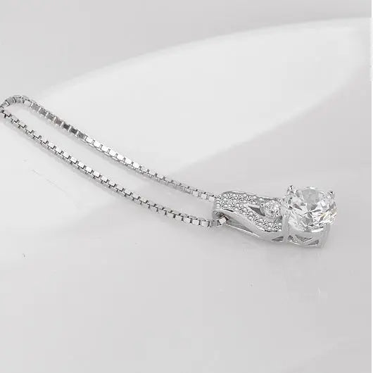 Stunning Cubic Zirconia Sterling Silver Bridal Necklace - The Wedding Garter