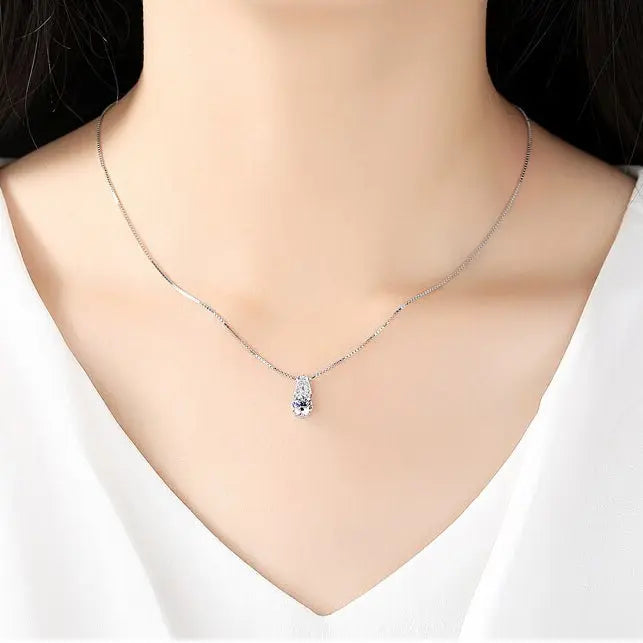 Stunning Cubic Zirconia Sterling Silver Bridal Necklace - The Wedding Garter