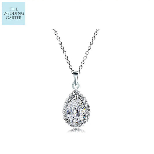 tear drop cz neckalce