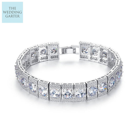 big cubic zirconia tennis bracelet