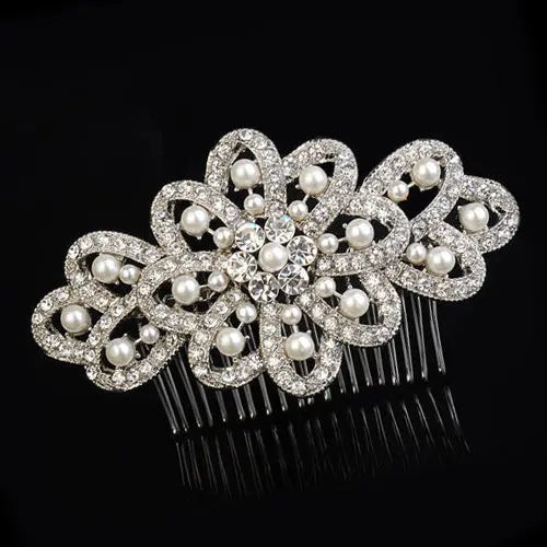 Stunning Pearl & Crystal Large Statement Bridal Headpiece - The Wedding Garter