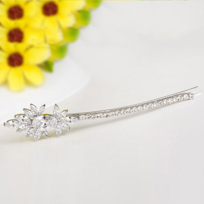 Stunning Silver Cubic Zirconia Diamond Hair Pin (2 Colours) - The Wedding Garter