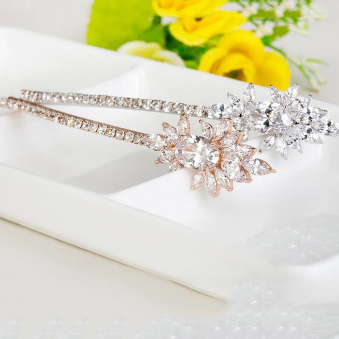 Stunning Silver Cubic Zirconia Diamond Hair Pin (2 Colours) - The Wedding Garter