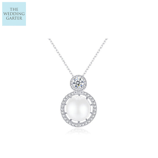 pearl and diamond wedding necklace