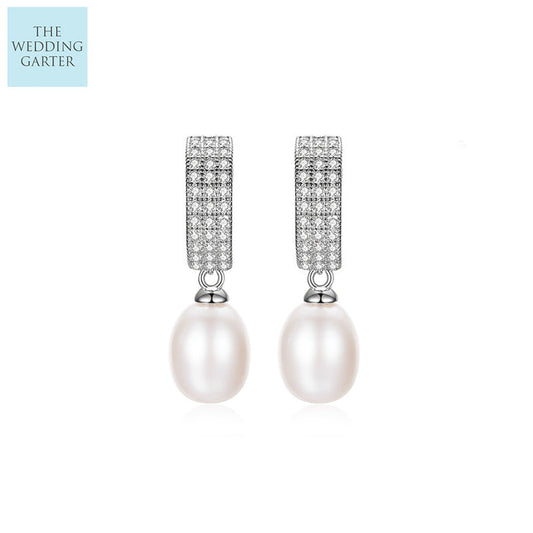 sterling silver pearl earrings