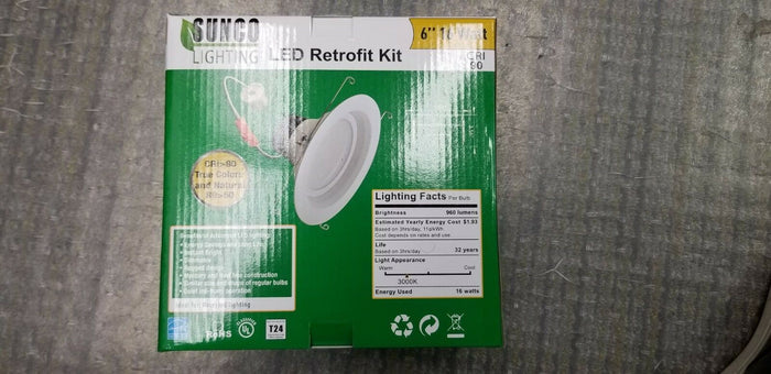 Sunco Lighting 10 PACK - 16 Watt 6 inch ENERGY STAR Dimmable LED Retrofit Kit - Diamonds Sapphires Rubies Emeralds