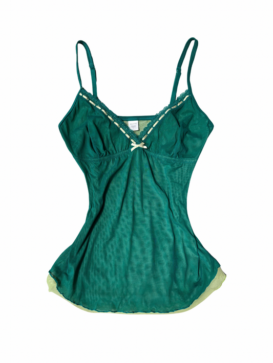 Teal & Green Mesh Cami Top