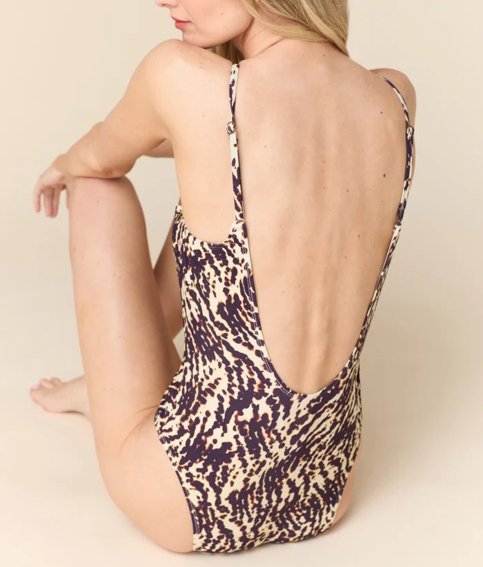 The Laguna One Piece - Eco Nylon - Spotted Leopard - Classic
