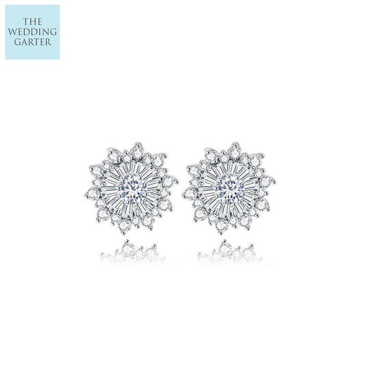 flroal stud crystal earrings