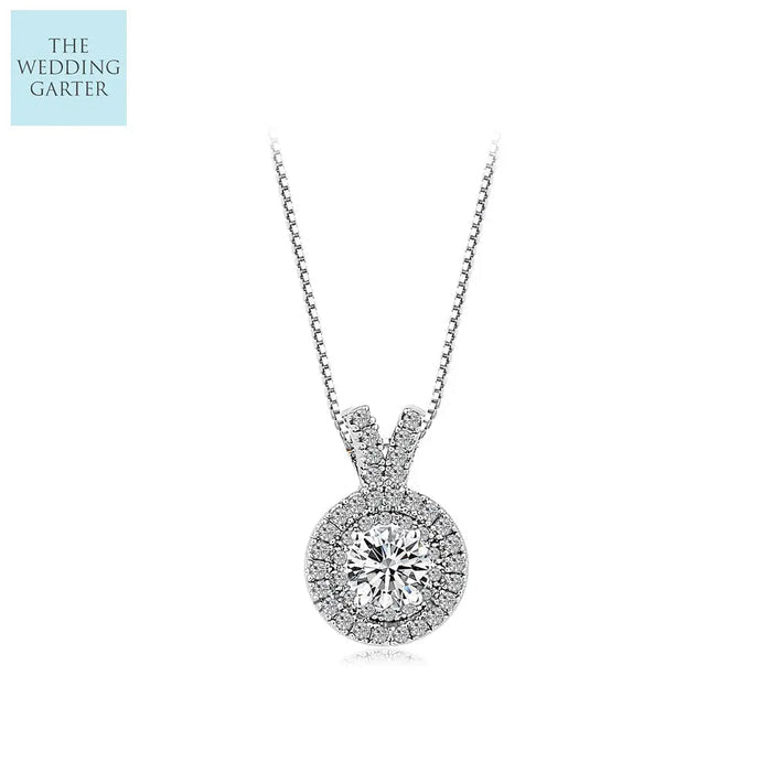 womens cubic zirconia wedding necklace