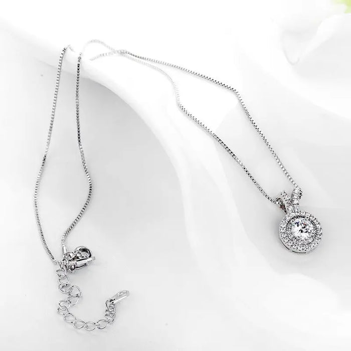 Timeless Cubic Zirconia Diamond Pendant Women's Necklace - The Wedding Garter