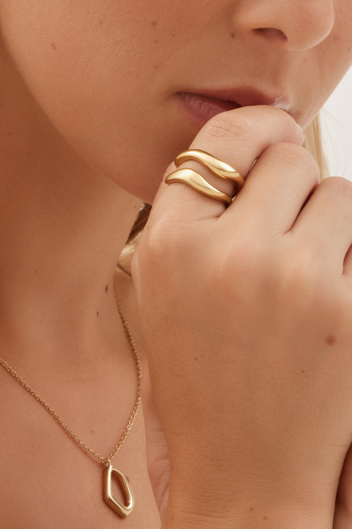 TWENTY COMPASS Duo de Bague Courbe - Or