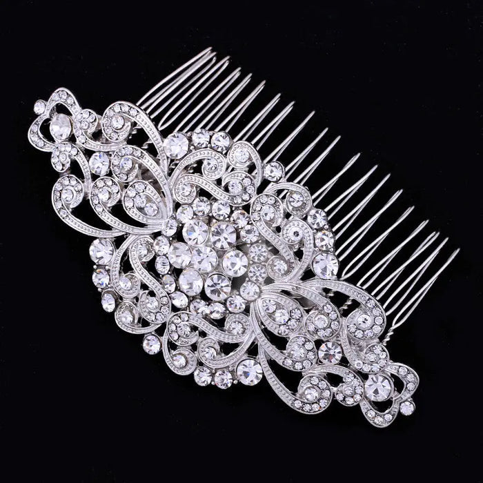 Unique Art Deco Crystal Rinestone Bridal Hair Comb - The Wedding Garter