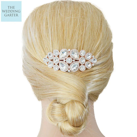 rose gold wedding hair accessories