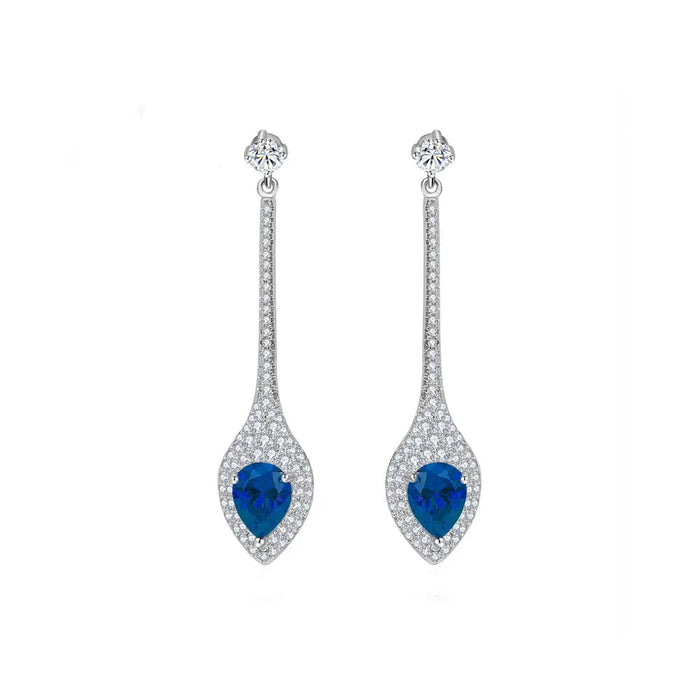blue drop bridal earrings