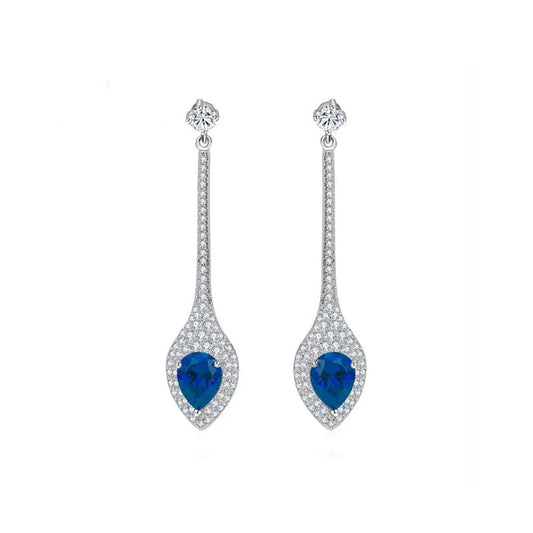 blue drop bridal earrings