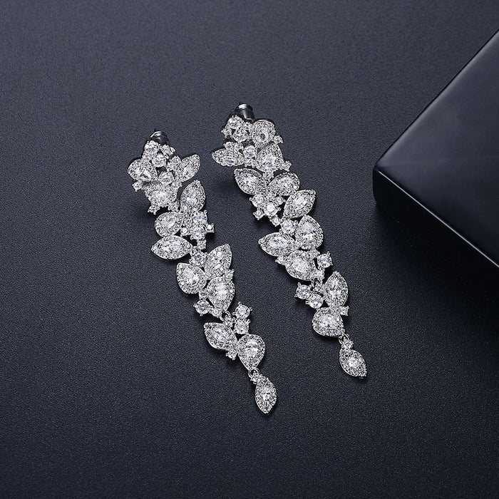 Unique Statement Crystal Brides Earrings - The Wedding Garter