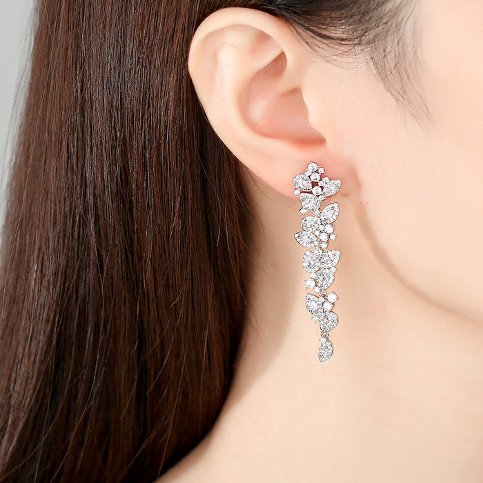 Unique Statement Crystal Brides Earrings - The Wedding Garter