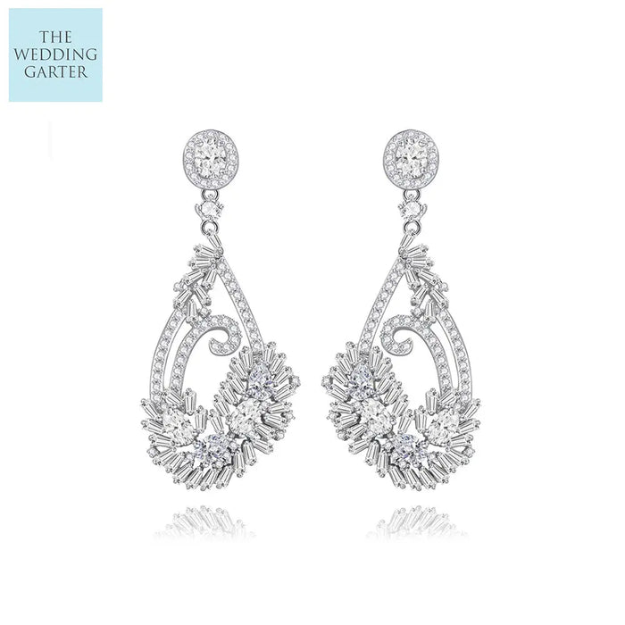 cz statement wedding earrings