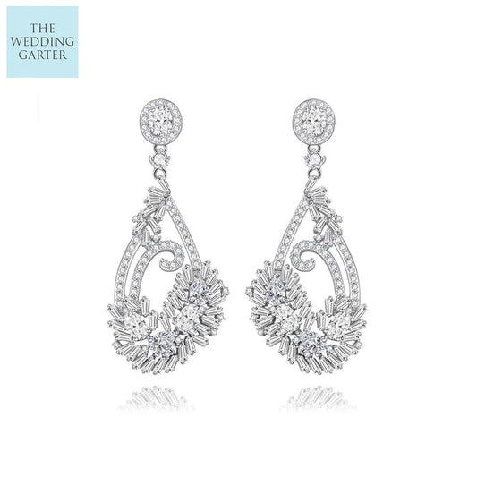 cz statement wedding earrings