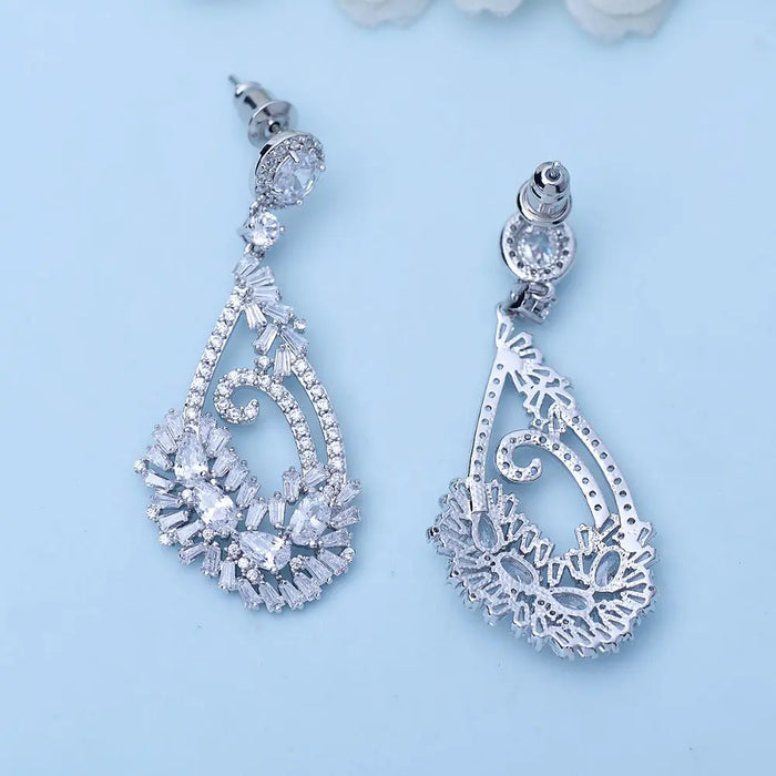 Unique Statement Cubic Zirconia Wedding Earrings - The Wedding Garter