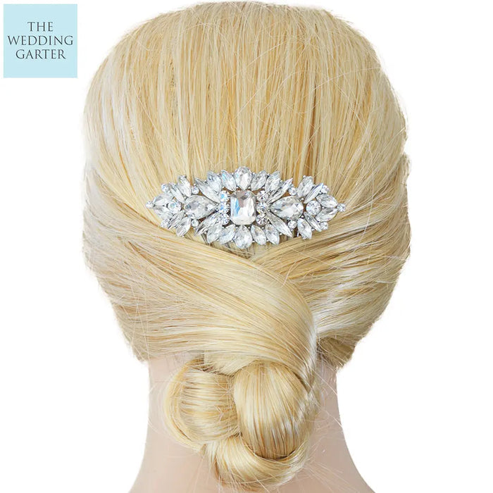 Unique & Stylish Silver Crystal Vintage Bridal Hair Comb - The Wedding Garter