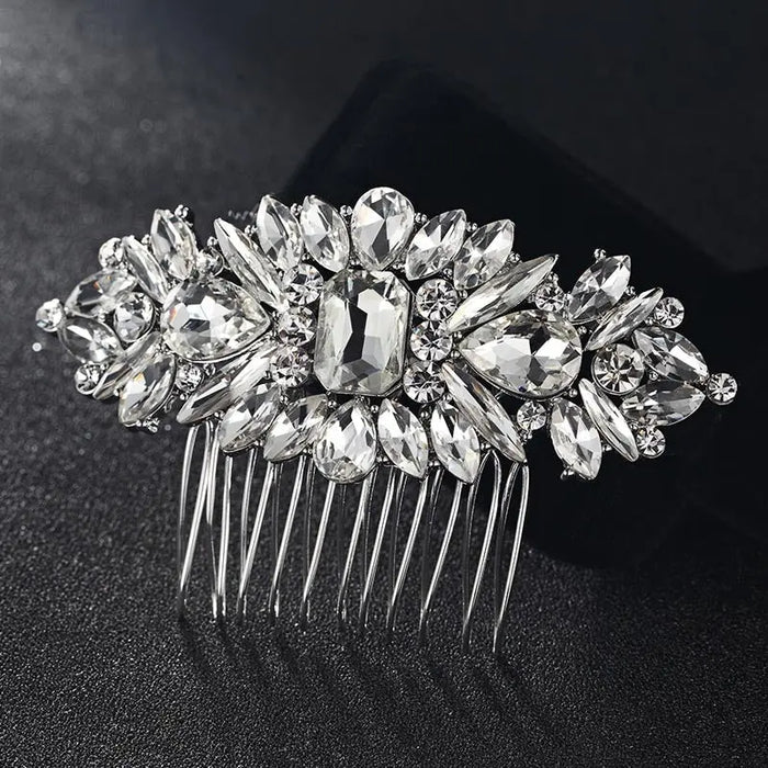 Unique & Stylish Silver Crystal Vintage Bridal Hair Comb - The Wedding Garter