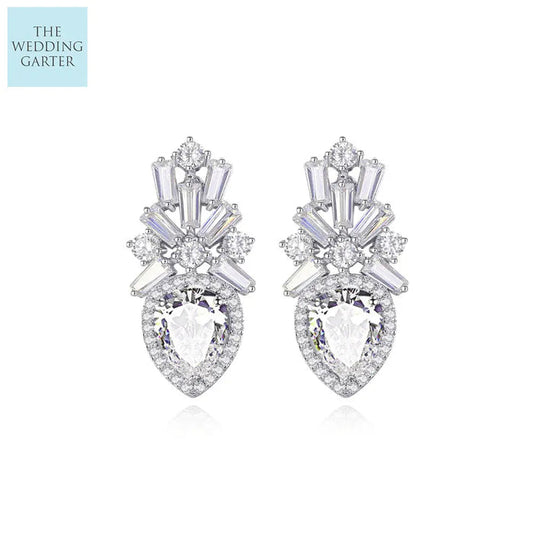 vintage cz bridal earrings