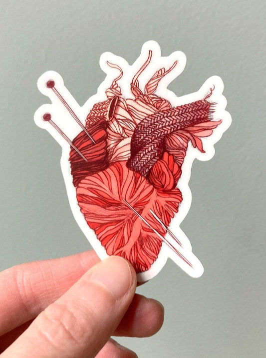 VALERIE BOIVIN Autocollant - Coeur Tricot