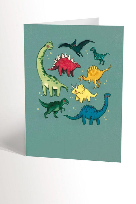VALERIE BOIVIN Carte de Souhait - Pleins de Dinos