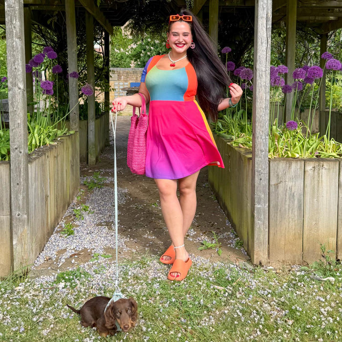 Vanessa Mini A-Line Dress - Rainbow