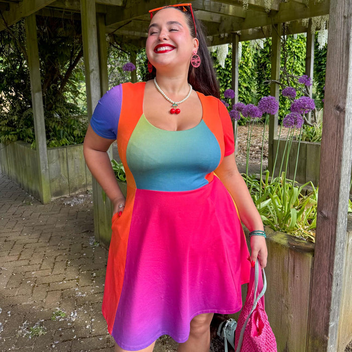Vanessa Mini A-Line Dress - Rainbow