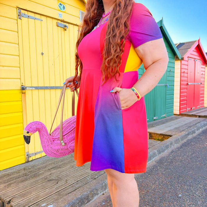 Vanessa Mini A-Line Dress - Rainbow