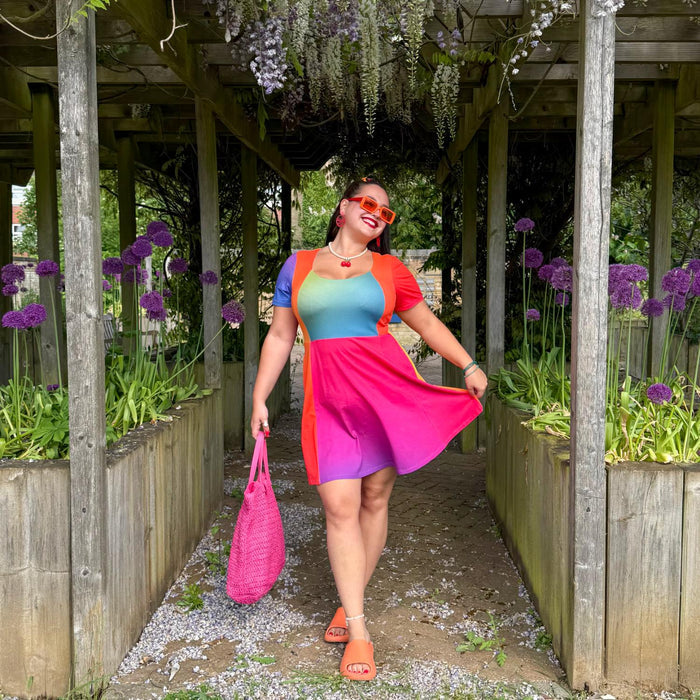 Vanessa Mini A-Line Dress - Rainbow