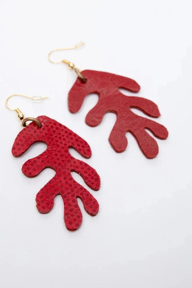 VEINAGE Boucles d'Oreilles Corail