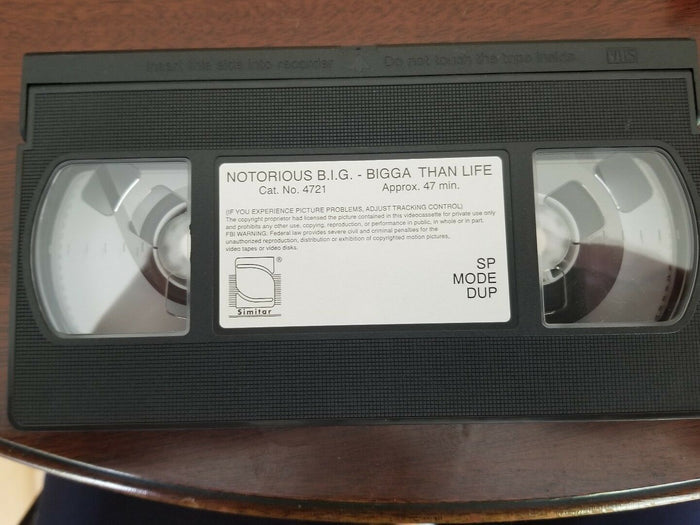 VHS: NOTORIOUS B.I.G. BIGGA THAN LIFE UNAUTHORIZED - Diamonds Sapphires Rubies Emeralds